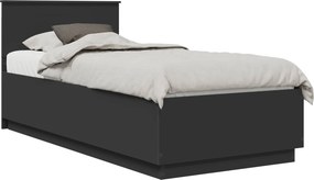 vidaXL Σκελετός Κρεβατιού Μαύρο 100 x 200 cm Επεξεργασμένο Ξύλο