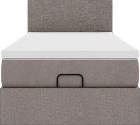 vidaXL Οθωμανικό κρεβάτι με στρώμα Taupe 90x200cm ύφασμα