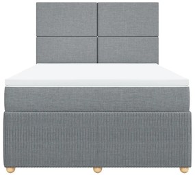 ΚΡΕΒΑΤΙ BOXSPRING ΜΕ ΣΤΡΩΜΑ ΑΝΟΙΧΤΟ ΓΚΡΙ 140X200 ΕΚ. ΥΦΑΣΜΑΤΙΝΟ 3294372