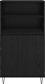 vidaXL Highboard Μαύρο 60 x 36 x 110 εκ. Επεξεργασμένο ξύλο