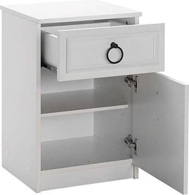 Κομοδίνο μελαμίνης Hampton Megapap χρώμα λευκό 40x38x63εκ.