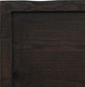 vidaXL Επιφάνεια Τραπεζιού Σκούρο Καφέ 220x50x(2-6)εκ Επεξ. Μασίφ Δρυς