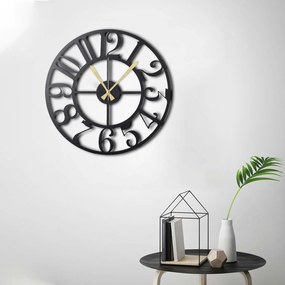 Decorative Metal Wall Clock Circle Black