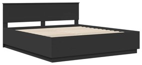 vidaXL Σκελετός Κρεβατιού Μαύρο 200 x 200 cm Επεξεργασμένο ξύλο
