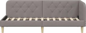 vidaXL Κρεβάτι Γωνίας Taupe 80 x 200 cm ύφασμα