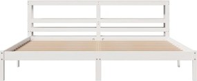 vidaXL Σκελετός Κρεβ. Χωρίς Στρώμα Λευκό 200x200 εκ Μασίφ Πεύκο