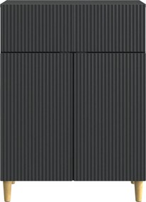 vidaXL Πλαϊνό γραφείο Μαύρο 66 x 34,5 x 90 εκ Επεξεργασμένο Ξύλο