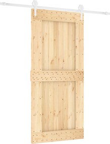 vidaXL Συρόμενη Πόρτα Φυσικό και Λευκό 95 x 210 cm