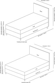 Single Bed Base &amp; Headboard Vitalia 90 x 190 - Light Grey Light Grey