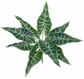 Τεχνητό Κλαδί-Φυτό Alocasia 78225 43cm Green GloboStar Πλαστικό, Ύφασμα