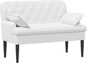 vidaXL Love seat με κουμπιά Λευκό 111 x 68 x 80 εκ. Ύφασμα