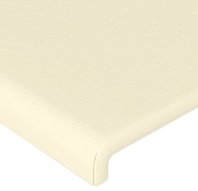 Κεφαλάρι Κρεβατιού LED Κρεμ 103x16x78/88εκ. από Συνθετικό Δέρμα - Κρεμ