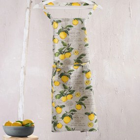 Ποδιά Ολόσωμη Limoncello Grey-Yellow Ρυθμός 60x85cm 100% Βαμβάκι