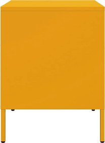vidaXL Κομοδίνο Μουσταρδί 36x39x50,5 εκ. από Χάλυβα