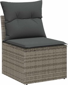vidaXL Σετ Καναπέ Κήπου με μαξιλάρι 11 pcs Γκρι
