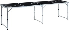 vidaXL Τραπέζι Beer Pong Πτυσσόμενο Μαύρο 240 εκ.