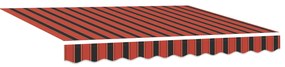 vidaXL Manual Retractable Awning Κόκκινη και Καφετιά 300x250 cm