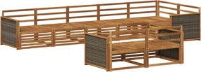 vidaXL Σειρά Καναπέ Εξωτερικού 8 pcs Φυσικό