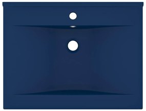 Νιπτήρας με Οπή Βρύσης Σκούρο Μπλε Ματ 60 x 46 εκ. Κεραμικός - Μπλε