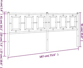 vidaXL Ανταλλακτικό κεφαλάρι Λευκό 180 εκ. Μεταλλικό
