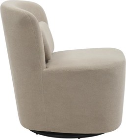 Πολυθρόνα περιστρεφόμενη Swish pakoworld μπουκλέ ύφασμα σε μπεζ απόχρωση 63x76x76.5εκ