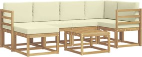 vidaXL Σειρά Καναπέ Εξωτερικού με μαξιλάρι 7 pcs Λευκό και Κρεμ
