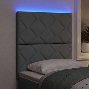 vidaXL LED κεφαλάρι Ανοιχτό γκρι ύφασμα