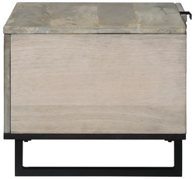 vidaXL Τραπεζάκι σαλονιού Άσπρο, Μαύρο 80 x 50 x 40 cm Σαγκουίνι ξύλο