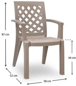 Πολυθρόνα πολυπροπυλενίου Kira Megapap χρώμα cappuccino 58x52x87εκ.