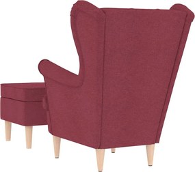 vidaXL Μπερζέρα Μπορντό Υφασμάτινη με Υποπόδιο