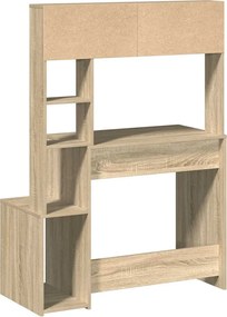 vidaXL Γραφείο με Ράφια Sonoma Δρυς 100x45x140 εκ. Επεξεργασμένο Ξύλο