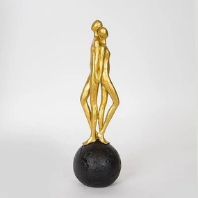 Διακοσμητική Φιγούρα Ζευγάρι 752-27089 9,5x9,5x31,5cm Gold-Black Estheti Home Polyresin