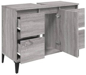 vidaXL Ντουλάπι Νιπτήρα Γκρι Sonoma 80 x 33 x 60εκ. Επεξεργασμένο Ξύλο