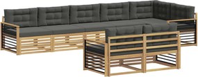 vidaXL Σειρά Καναπέ Εξωτερικού 8 pcs Άσπρο και Ανθρακί Πολυεστέρας