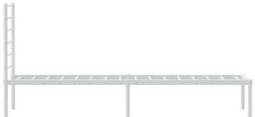 vidaXL Πλαίσιο Κρεβατιού με Κεφαλάρι Λευκό 100x190 εκ. Μεταλλικό