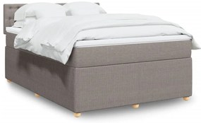 vidaXL Κρεβάτι Boxspring με Στρώμα Taupe 140x200 εκ. Υφασμάτινο