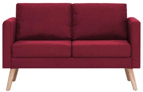 vidaXL Σετ Σαλονιού 2 Τεμαχίων Μπορντό Υφασμάτινο