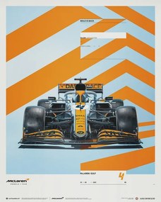 Εκτύπωση έργου τέχνης McLaren x Gulf - Lando Norris - 2021, (40 x 50 cm)