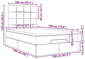 Οθωμανικό κρεβάτι με στρώμα Cream 120x190 cm Ύφασμα - Κρεμ