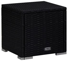 vidaXL Ξαπλώστρα Μπλε από Συνθετικό Ρατάν με Μαξιλάρι &amp; Τραπεζάκι