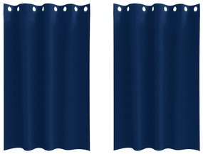 vidaXL Κουρτίνες 2 pcs Σκούρο Μπλε 175 x 140 εκ. Πολυεστέρας