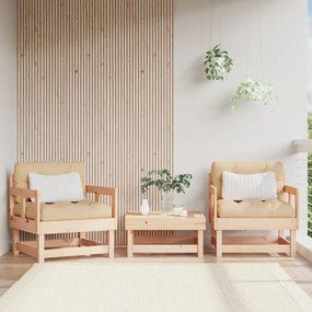 Καρέκλες Κήπου με Μαξιλάρια 2 τεμ. από Μασίφ Ξύλο Πεύκου - Καφέ