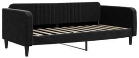 vidaXL Καναπές Κρεβάτι Συρόμενος Μαύρο 90x190 εκ. Βελούδο &amp; Συρτάρια