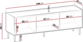 Έπιπλο τηλεόρασης Tewos - 144.00Χ37.00Χ50.00cm