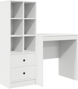 vidaXL Γραφείο με συρτάρι με ράφι με αποθήκευση 2 pcs Λευκό