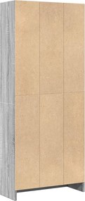 vidaXL Βιβλιοθήκη Γκρι Sonoma 60x24x143 εκ. από Επεξεργ. Ξύλο