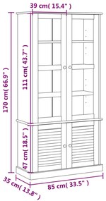 ΒΙΤΡΙΝΑ VIGO ΓΚΡΙ 85 X 35 X 170 ΕΚ. ΑΠΟ ΜΑΣΙΦ ΞΥΛΟ ΠΕΥΚΟΥ 353195