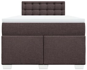 Κρεβάτι Boxspring με Στρώμα Σκούρο Καφέ 120x200 εκ. Υφασμάτινο - Καφέ