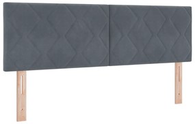 vidaXL Κρεβάτι Box Spring με Στρώμα  Σκούρο Γκρι 160x200 εκ Βελούδο
