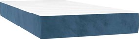 vidaXL Κρεβάτι Boxspring με Στρώμα Σκούρο Μπλε 90x190 εκ. Βελούδινο
